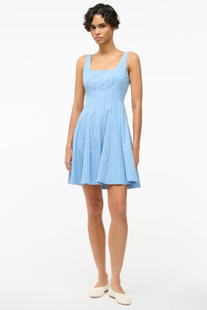 Mini Wells Dress Azure Stripe