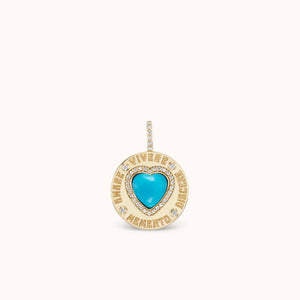 Mini Greek Love Heart Charm Turquoise