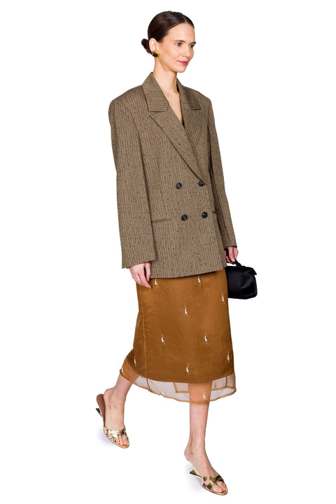 Pearl Embellished Organza Skirt