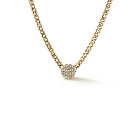 Lauren Joy Cuban Chain Disc Necklace