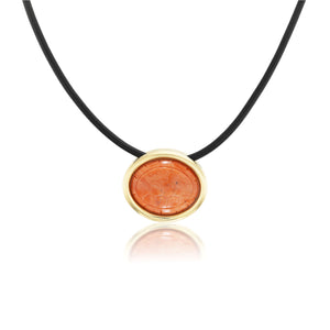 OAK Vintage Necklace With Tortoise Shell Pattern Carved