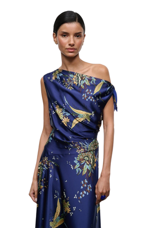 Portia Silk Dress Tapestry Midnight