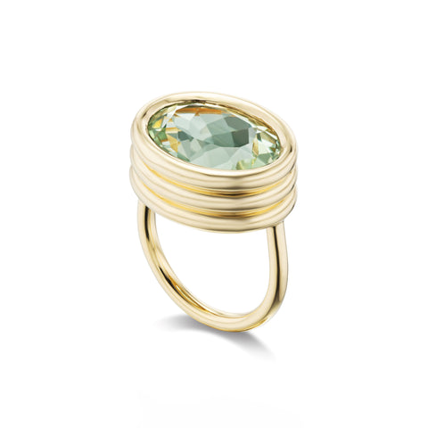 Scuba Ring With Green Amethyst