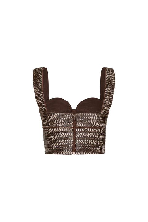 Tobacco Embroidered Top