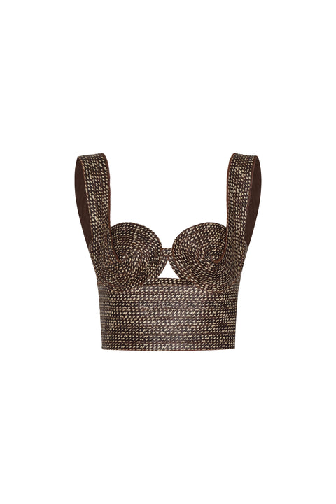 Tobacco Embroidered Top