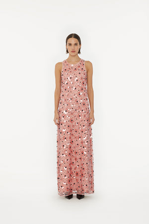 Flower Sequins Maxi Dress