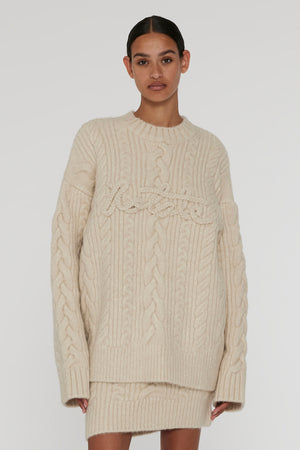 Cable Knit Logo Sweater