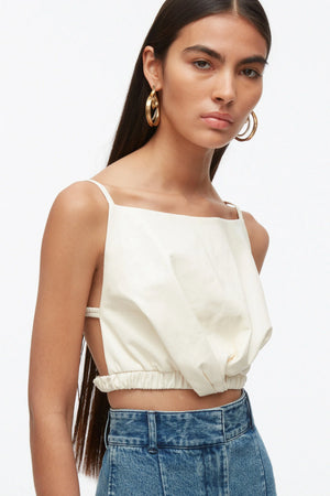 Cropped Twist Front Cami W Open Back