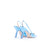 Ghost image of the back a pair of the cindy 95 heels in metallic blue.