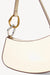 Back of the cream leather shoulder bag with mixed metal hardware