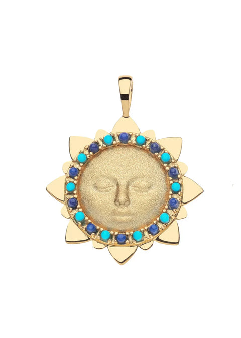STRONG Shine Your Light Pendant In Lapis And Turquoise