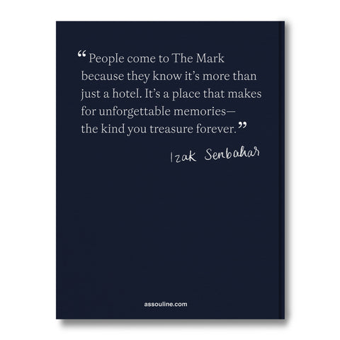 Back cover of coffee table book titled "The Mark"