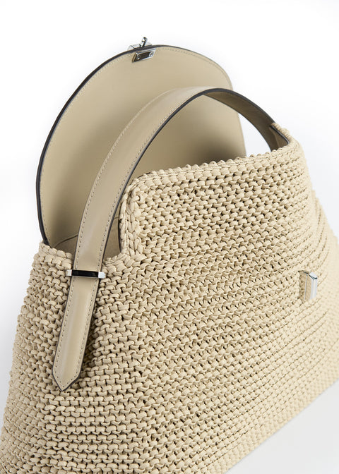 T-Lock Woven Leather Top Handle