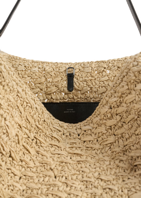 Belted Raffia Tote