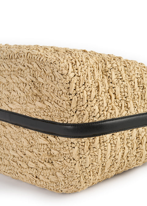 Belted Raffia Tote