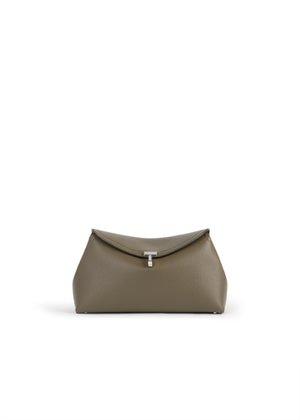 T-Lock Grained Leather Clutch