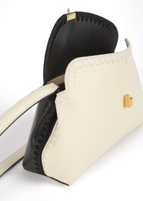 T-Lock Embroidered Leather Clutch