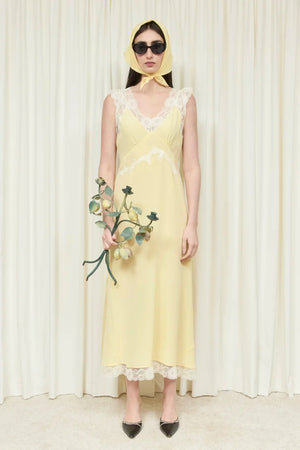 Lace Trim Midi Dress