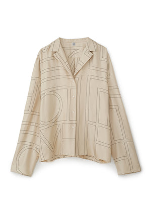 Monogram Silk PJ Top