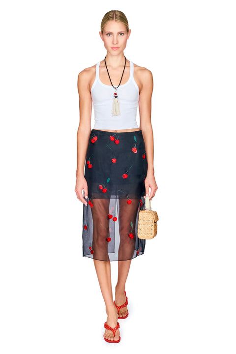 Cherry Embroidery Skirt