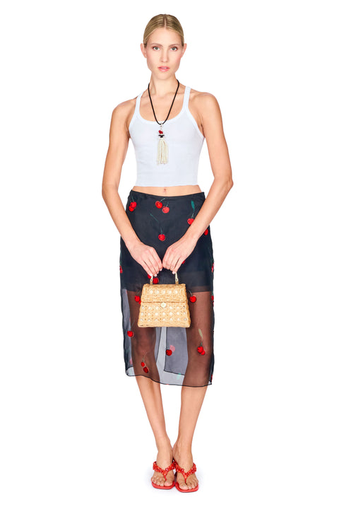 Cherry Embroidery Skirt