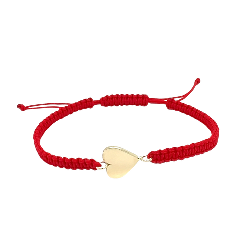 Red Cord Heart Friendship Bracelet