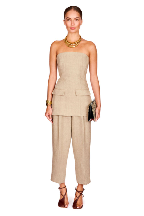 Double-Pleat Linen Trousers