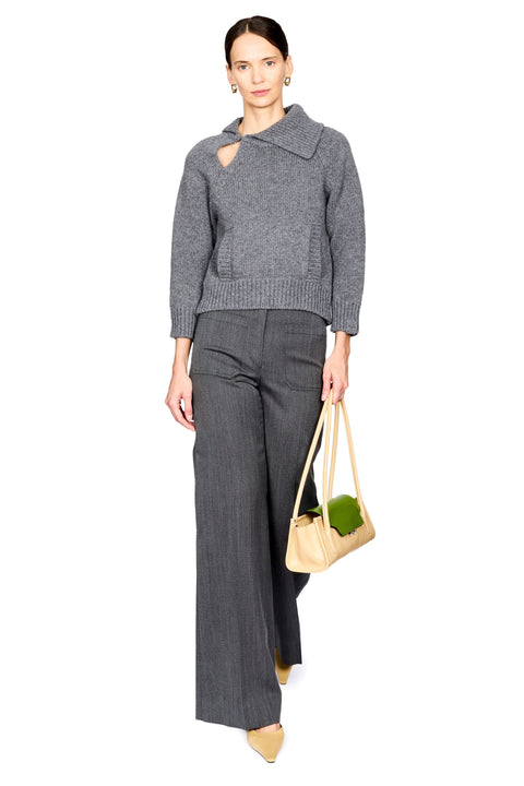 Asymmetric Collar Jumper