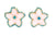 Ghost image of pink opal starfish studs with blue aquamarines