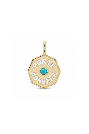 Mini Turquoise & White Enamel Porte Bonheur Charm