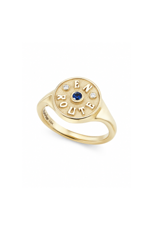 En Route Blue Sapphire Signet Ring