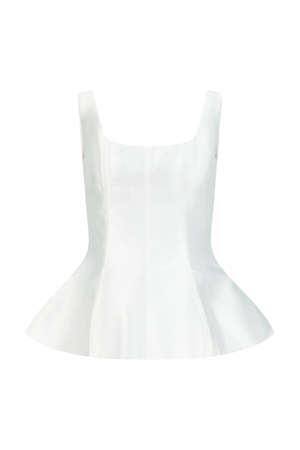 Ivory structured sleeveless peplum top