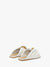 Ghost image showing the back of the cream leather slides.