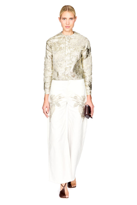 Brocade Embellished Slim Fitted Jacket