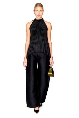 Pleated Mikado Halterneck Top