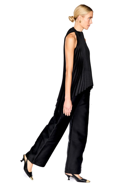 Pleated Mikado Halterneck Top