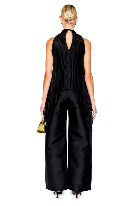 Pleated Mikado Halterneck Top