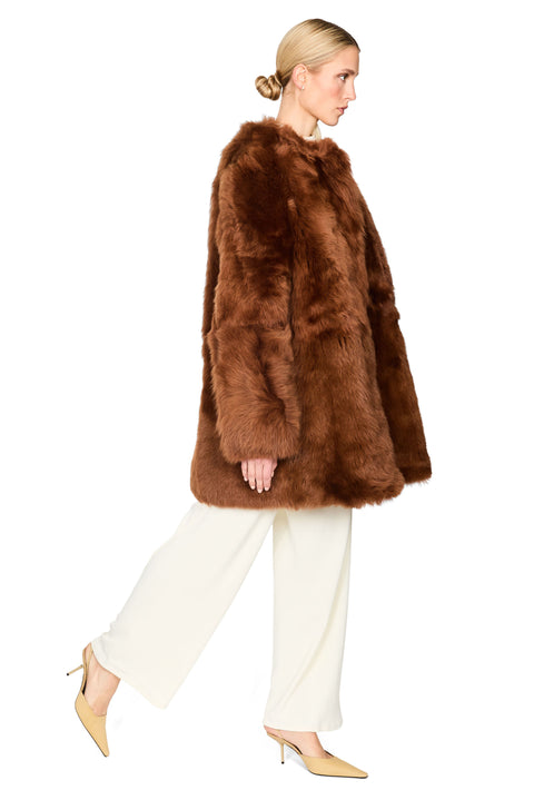 Short Silky Shearling Coat