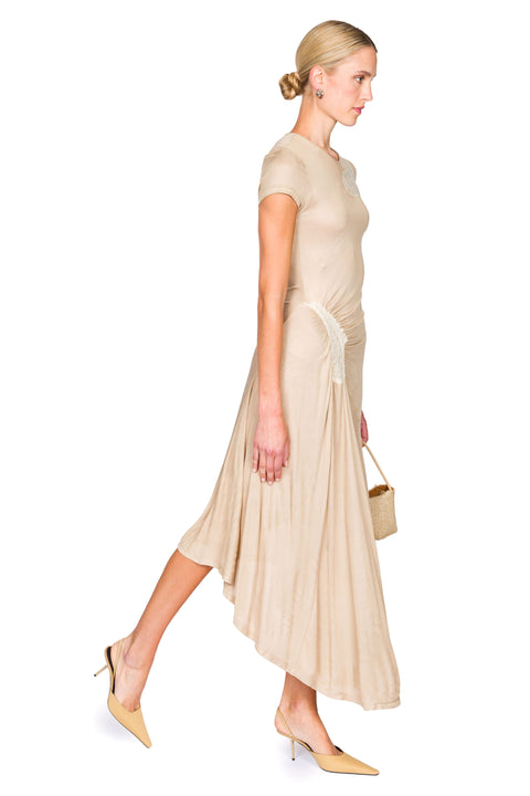 Sheer Lace Rib Tee Dress