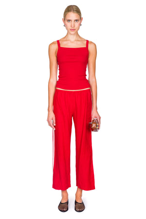 The Linen Crop Racer Stripe Pant