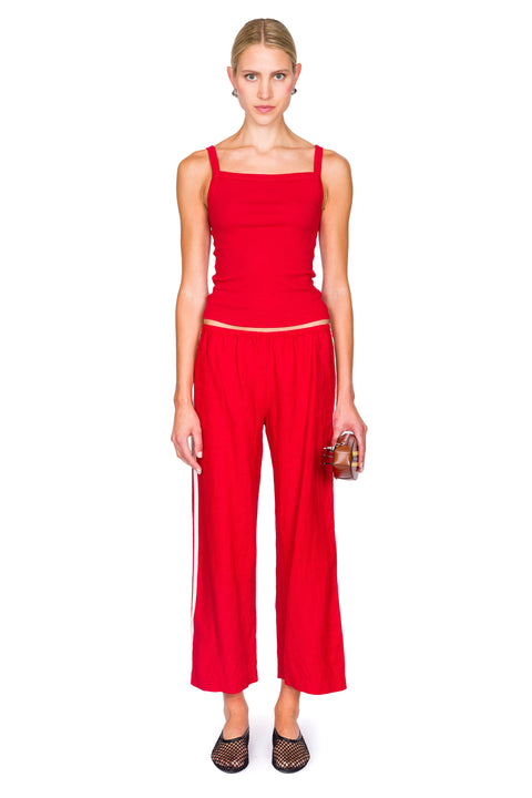 The Linen Crop Racer Stripe Pant