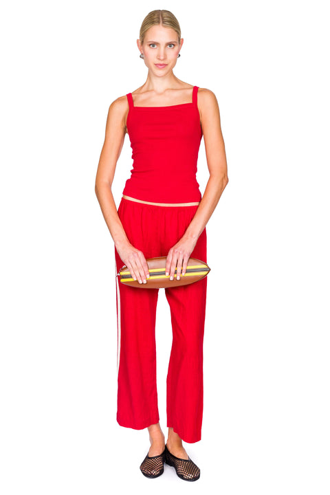 The Linen Crop Racer Stripe Pant