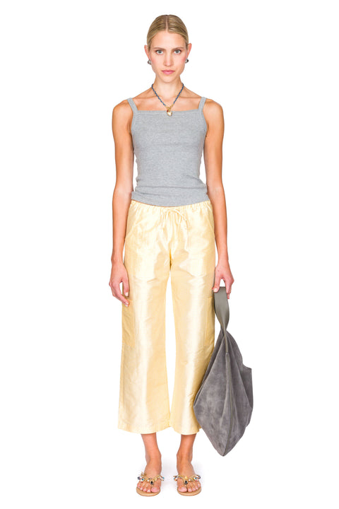 The Taffeta Gingham Drawstring Cargo Pant