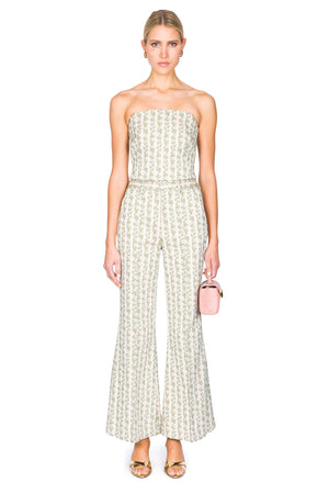 Paneled & Piped Flare Pant