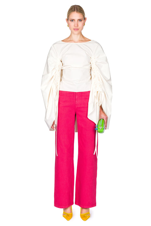 Shell Sleeve Big Bow Top