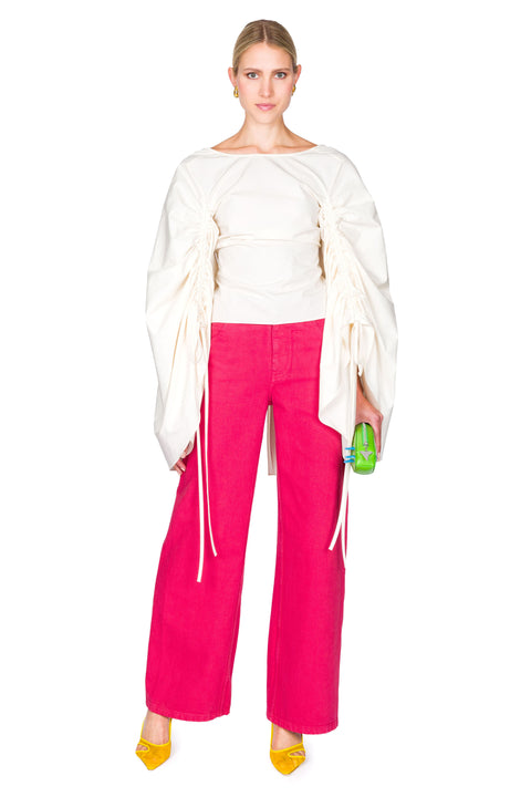 Shell Sleeve Big Bow Top