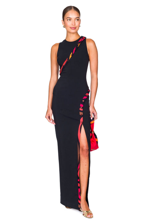 Super Stretch Dress With Marmo Print Detail