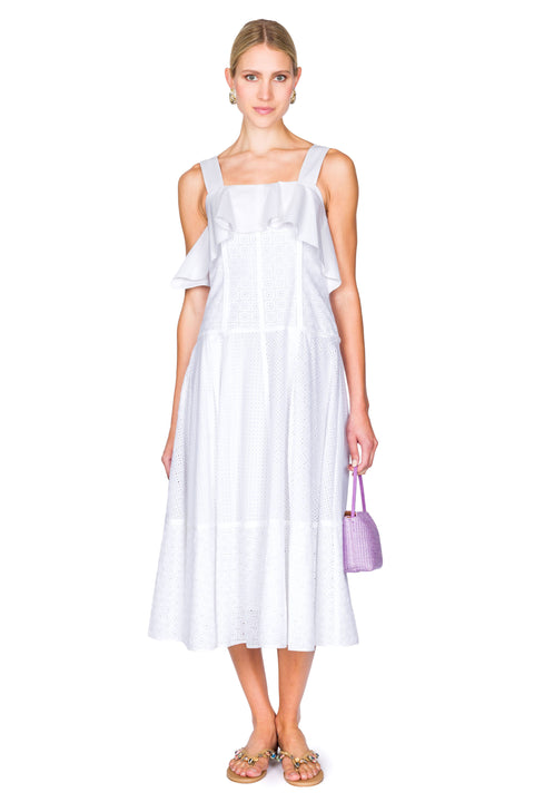 Broderie Anglaise Patchwork Cascade Midi Dress