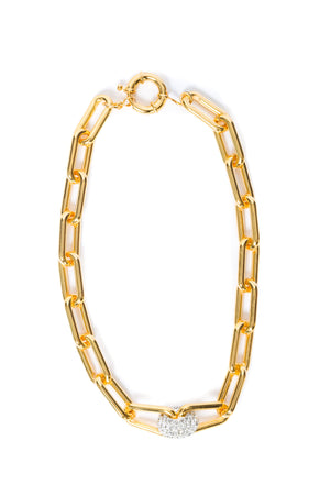 Big Link Necklace With Strass