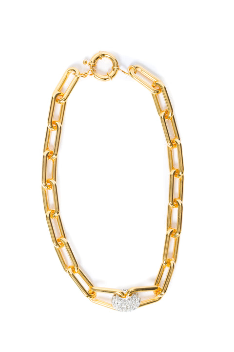 Big Link Necklace With Strass